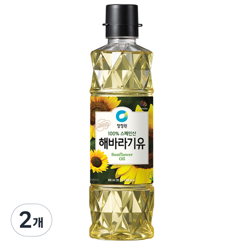 청정원 해바라기유, 900ml, 2개