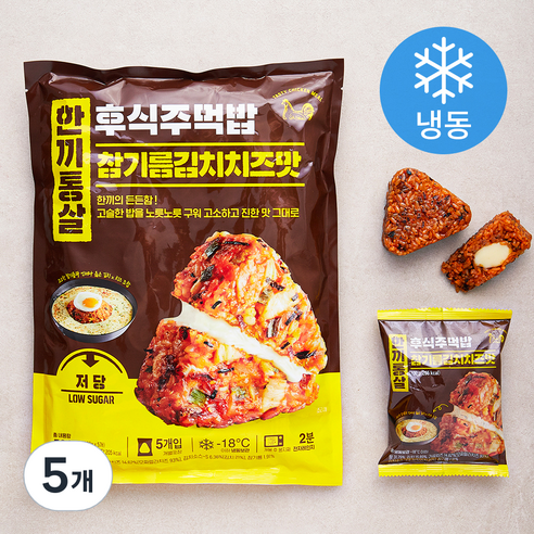 한끼통살 후식주먹밥 참기름김치치즈맛 5개입 (냉동), 500g, 5개