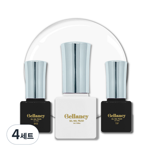 벨랑시 원스텝 젤네일 5ml + 젤네일 베이스 5ml + 젤네일 탑 5ml 세트, 4세트, 벨랑시 베이스 5ml+SN 03 퓨어 화이트 5ml+벨랑시 탑 5ml