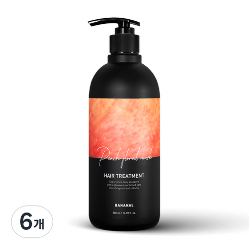 바나날 퍼퓸드 헤어 트리트먼트 피치 플로랄 머스크, 500ml, 6개