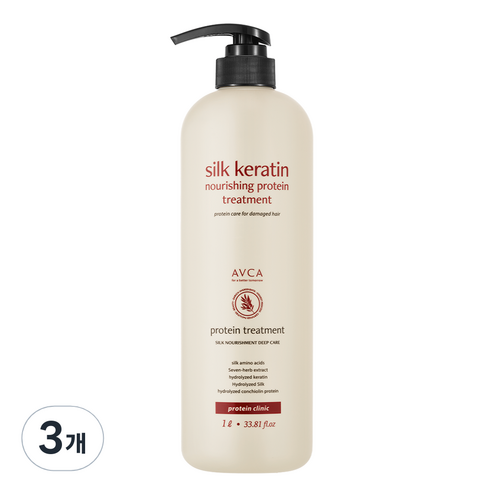 아브카 실크 케라틴 너리싱 단백질 트리트먼트, 1000ml, 3개