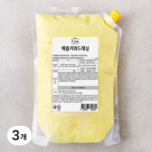 hcook 애플키위 드레싱, 2kg, 3개