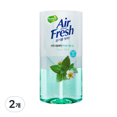 홈즈 에어후레쉬 크리스탈워터 아시안허브향 본품, 400ml, 2개, 허브향