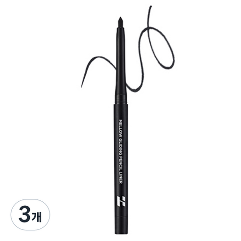 홀리카홀리카 멜로우 글라이딩 펜슬 라이너 0.3g, 09 워시드블랙, 3개