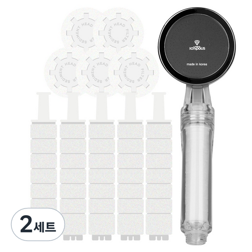 이온폴리스 필터 샤워기 + 헤드필터 5p + 바디필터 5p 세트, 2개, 투명