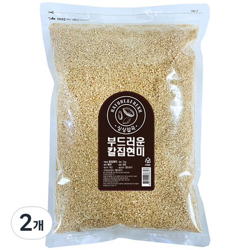 싱싱잡곡 부드러운 칼집 현미, 3kg, 2개