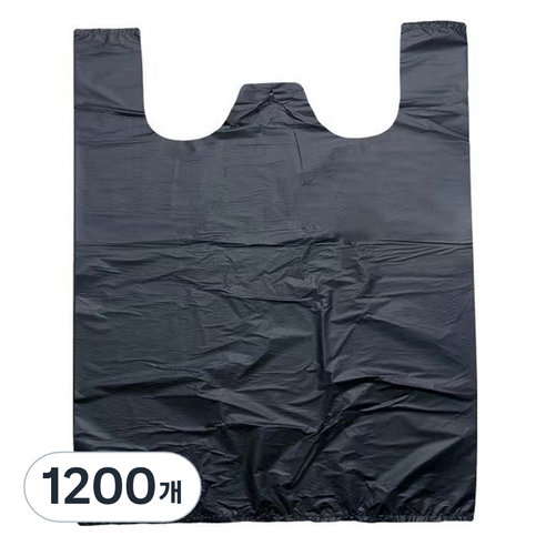 원이네 손잡이 비닐 봉투 블랙, 1200개, 22L