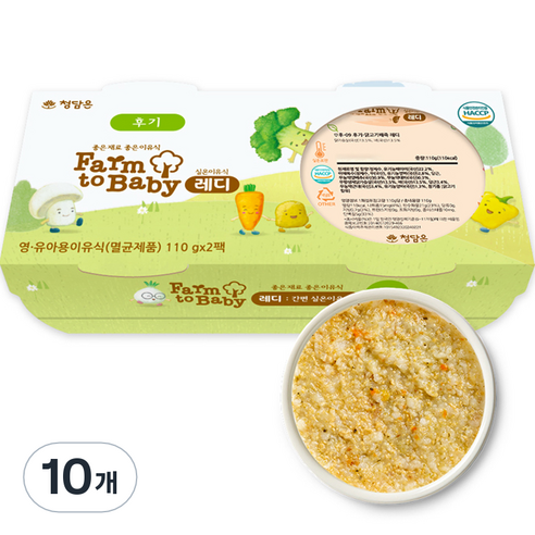 팜투베이비 실온 이유식 레디 후기, 닭고기배죽, 110g, 10개