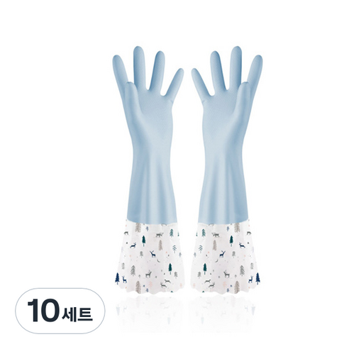 마켓감성 포근 주방 다용도 고무장갑 M, 타입8, 10세트, 중(M)