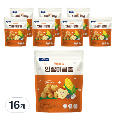 베베쿡 한입에 쏙 인절미 콩볼, 인절미맛, 25g, 16개
