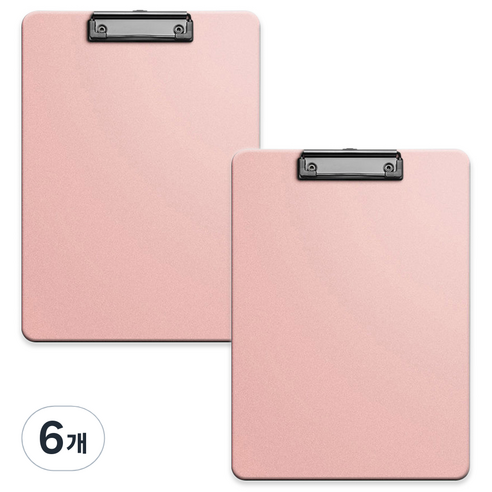 코히모 A4 PP재질 클립보드 3mm 3W321, 6개, 핑크