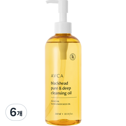 아브카 블랙헤드 퓨어 앤 딥 클렌징 오일 PHA, 300ml, 6개