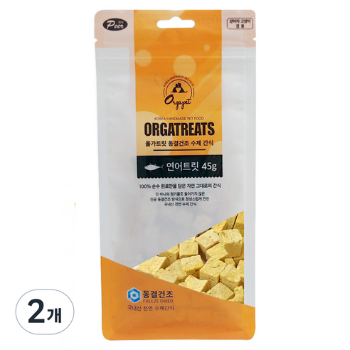피어 올가트릿 동결건조 강아지 수제간식, 연어트릿, 45g, 2개