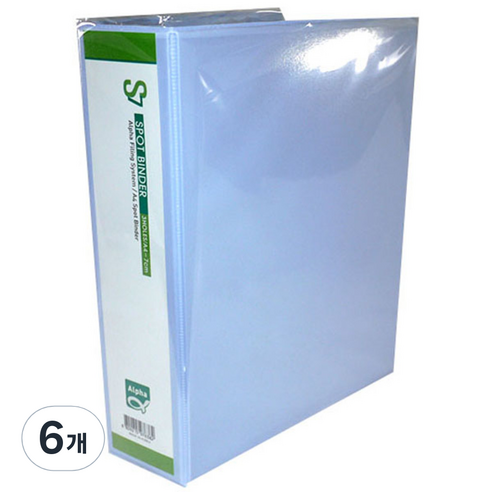 알파 투명 사다리바인더 A4 3공 7cm AT, 혼합 색상, 6개