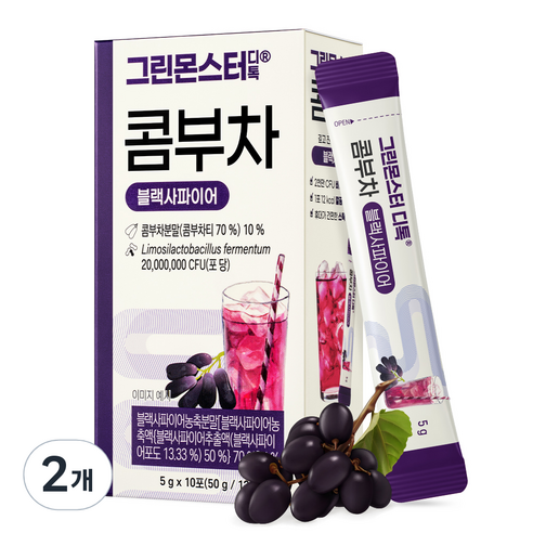 그린몬스터 디톡 콤부차 블랙사파이어, 5g, 10개입, 2개