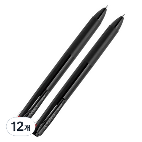 사라사 클립 3색 펜 0.4mm, 블랙, 12개