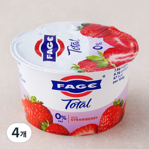 파예 그릭 요거트 무지방 딸기, 150g, 4개