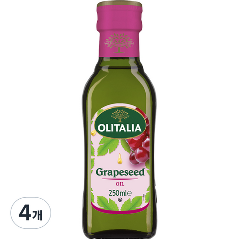 올리타리아 포도씨유, 250ml, 4개