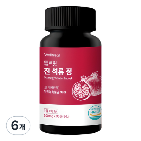 웰트릿 고함량 진 석류 정, 54g, 6개