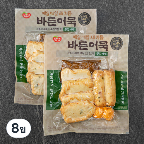 동원 바른어묵 종합야채, 280g, 8입