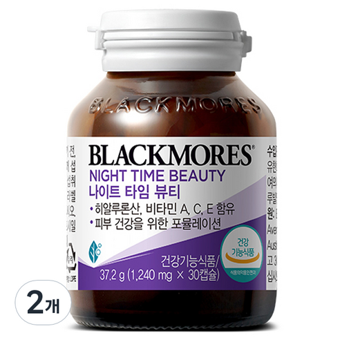 블랙모어스 나이트 타임 뷰티 영양제 37.2g, 30정, 2개