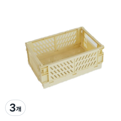 파스텔톤 다용도 폴딩 박스, 아이보리, 3개
