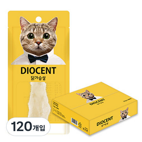 디오센트 고양이 간식 통살 닭 22g, 닭가슴살, 120개입