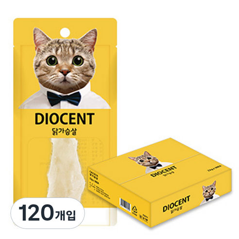 디오센트 고양이 간식 통살 닭, 닭가슴살, 22g, 120개