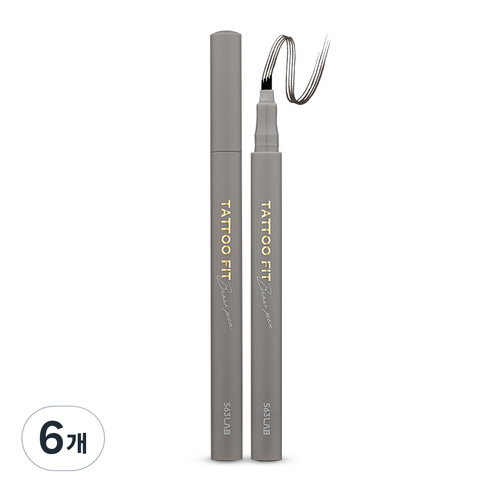 563랩 타투핏 브로우펜 0.9g, 01 그레이블랙, 6개