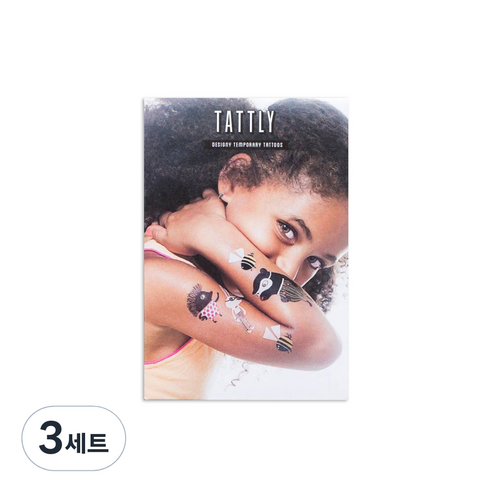 태틀리 타투 스티커 8종 세트, 쥬 크루, 3세트