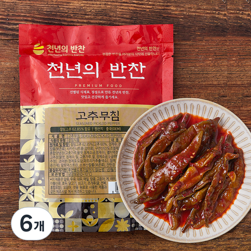 천년의반찬 고추무침, 300g, 6개