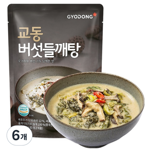 교동식품 버섯들깨탕, 500g, 6개