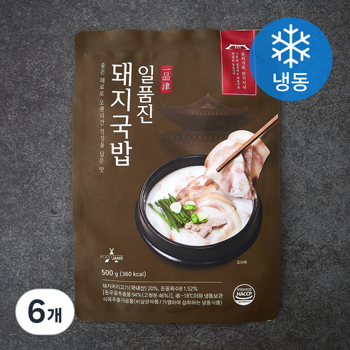 일품진 돼지국밥 (냉동), 500g, 6개