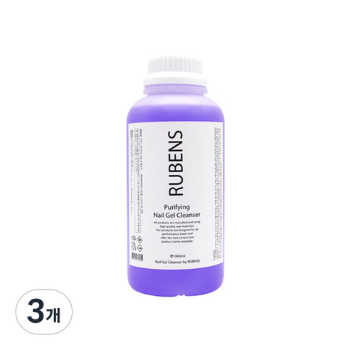 루벤스 퓨리파잉 젤 네일 클리너, 1000ml, 3개
