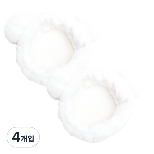 더자카 포인트팬더 헤어밴드, 화이트, 4개