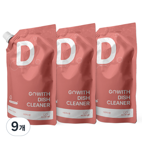 고위드 올인원 주방세제 리필, 600ml, 9개