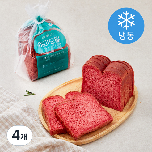 야미요밀 정성가득 채식 홍국미 식빵 (냉동), 435g, 4개