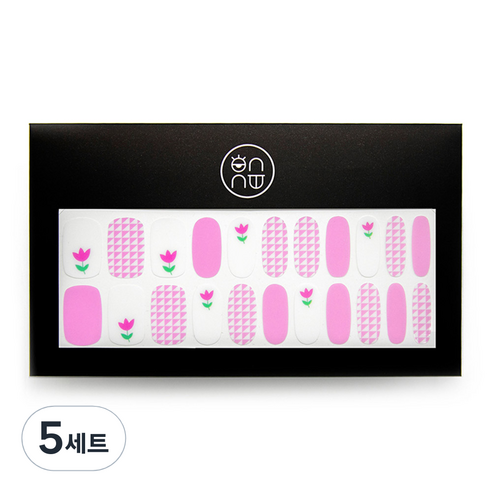 온유네일 튤리피 핑크 푸딩젤 네일스티커, 혼합색상, 5세트