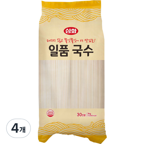 삼화식품 일품 국수 소면, 4개, 3kg