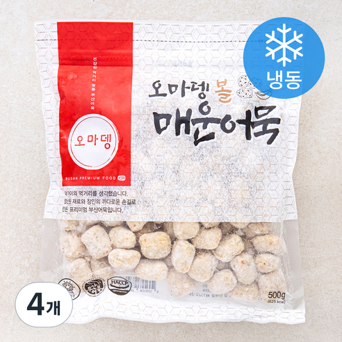 오마뎅 볼 매운어묵 (냉동), 500g, 4개