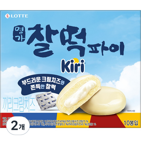 롯데웰푸드 찰떡파이 끼리크림치즈 10p, 250g, 2개