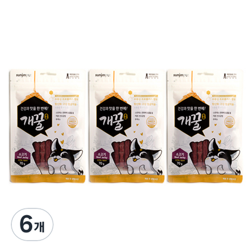 에이치디씨 개꿀 프로폴리스져키 강아지간식 70g, 소고기, 6개
