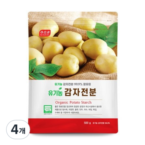 OQB 유기농 감자전분, 500g, 4개