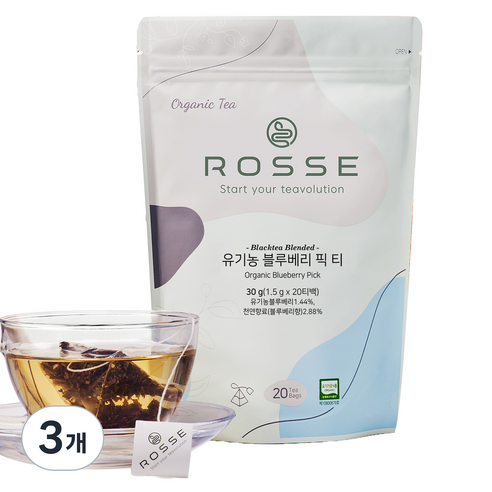 로쎄 유기농 블루베리 픽 티, 1.5g, 3개, 20개입