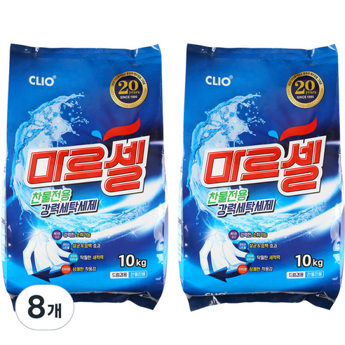 크리오 마르셀 찬물전용 강력 세탁 세제, 10kg, 8개