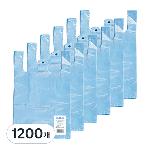 크린아이 청유색 손잡이 비닐봉투, 5L, 1200개