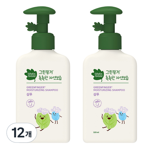 그린핑거 촉촉한 자연보습 베이비 샴푸, 320ml, 12개