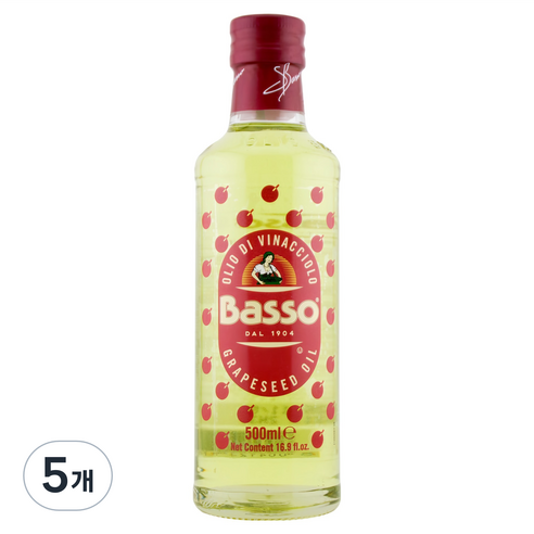 Basso 포도씨유, 500ml, 5개