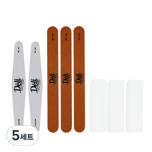 델리뷰티 프로 파일 네일케어 지브라 2p + 우드 3p + 샌딩블럭 3p 세트, 혼합 색상, 5세트