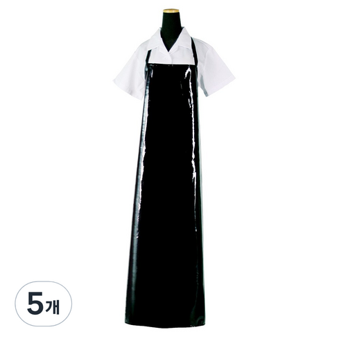 에이앤지 단면코팅 유광 방수앞치마 대 곤색, 검정, 5개